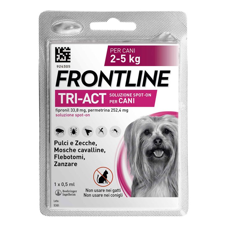 Frontline Tri-Act Cani (2-5Kg), 1 Pipetta Antiparassitaria