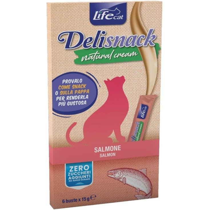 Life Cat Deli Snack Natural Cream Salmone - 6 Snack