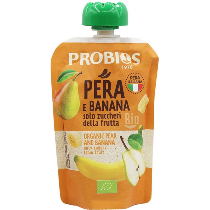 100% Polpa Con Pera E Banana Probios 100g Doypack