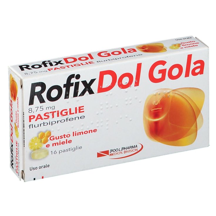 RofixDol Gola Flurbiprofene Limone Miele Dispositivo Medico 16 Pastiglie
