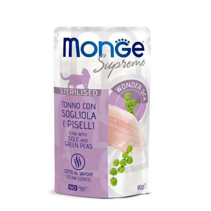 Supreme Sterilised Adult Pezzetti di Tonno con Sogiola e Piselli - 80GR