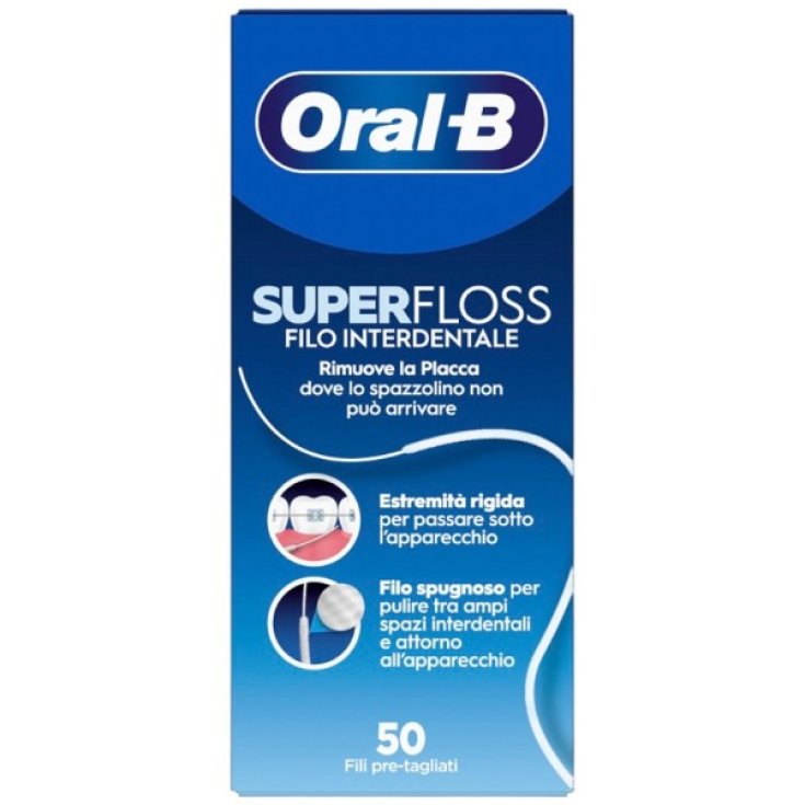 SuperFloss&trade; Filo Interdentale Oral-B&reg; 50 Fili Pre-Tagliati