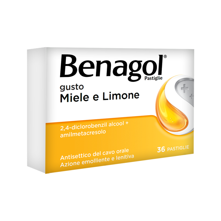 Benagol 36 Pastiglie  Miele e Limone  antisettico per bocca e gola