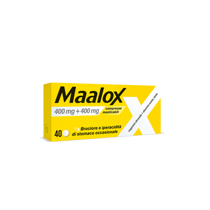 Maalox 400mg + 400mg Dispositivo Medico 40 Compresse Masticabili Maalox 400mg + 400mg Dispositivo Medico 40 Compresse Masticabili
