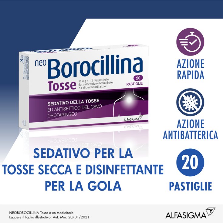 NeoBorocillina Tosse Alfasigma 20 Pastiglie NeoBorocillina Tosse Alfasigma 20 Pastiglie