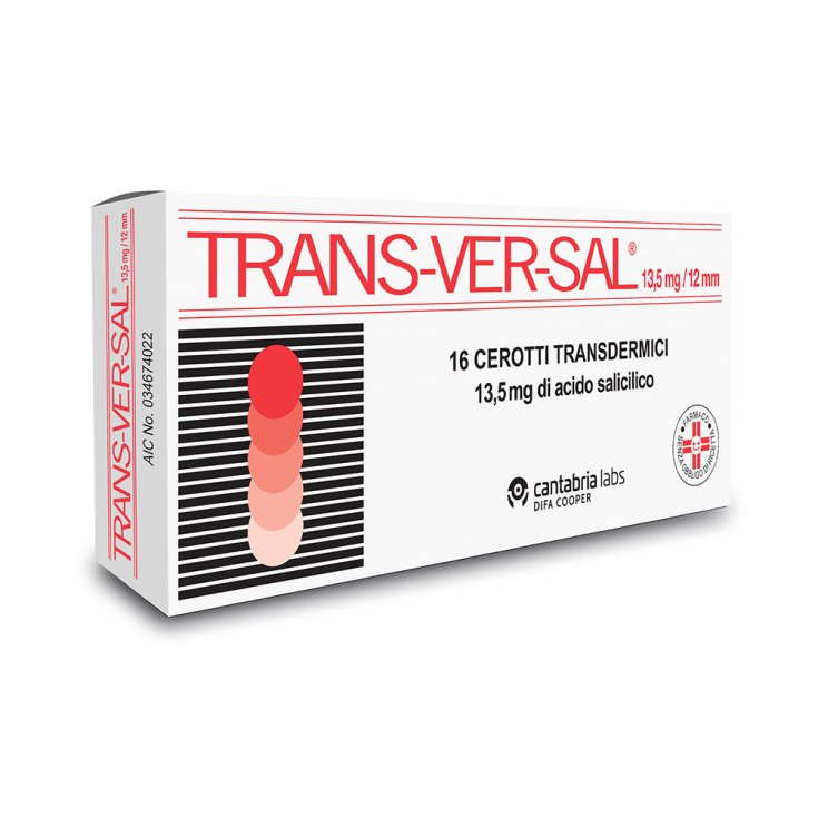 Difa Cooper Trans-Ver-Sal 13,5mg/12mm Per Verruche Callosit&agrave; E Duroni 16 Cerotti Transdermici