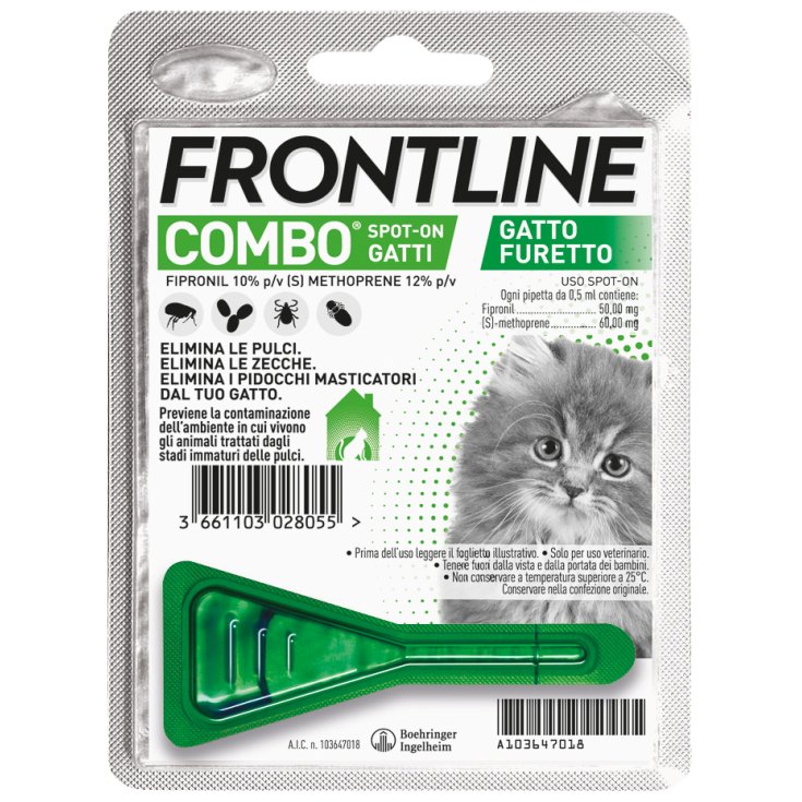 Frontline Combo Gatti e Furetti, 1 Pipetta Antiparassitaria