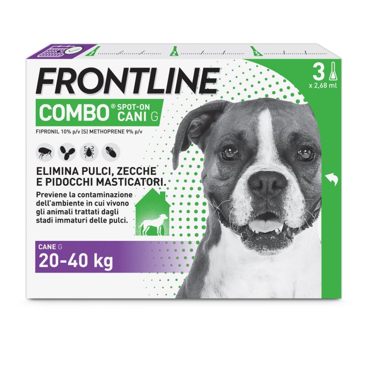 Frontline Combo Cani (20-40Kg), 3 Pipette Antiparassitarie