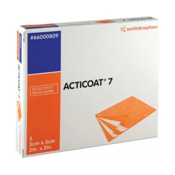 Acticoat 7 Barriera Antimicrobica con Nanocristalli D'Argento 5x5cm 5 Medicazioni