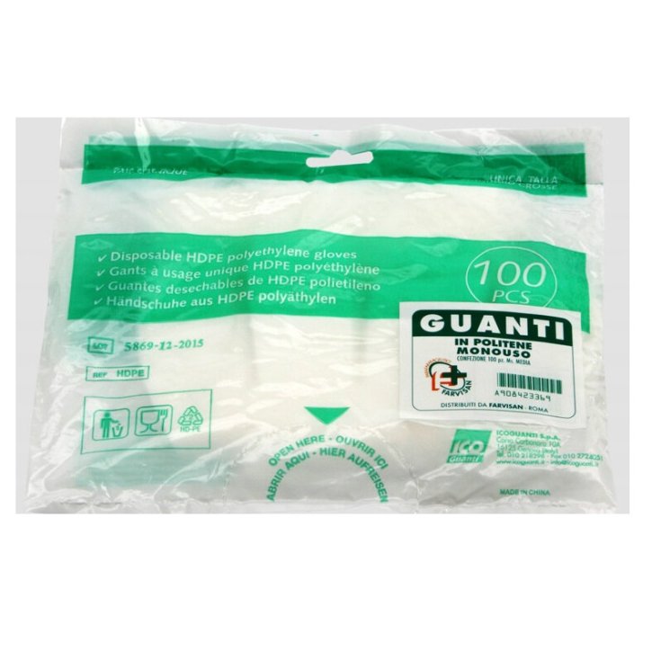 Guanti in Politene Monouso Farvisan 100 Pezzi