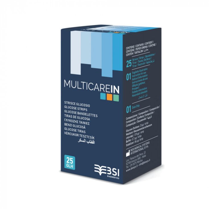 MultiCareIN Strisce Glucosio BSI 25 Pezzi