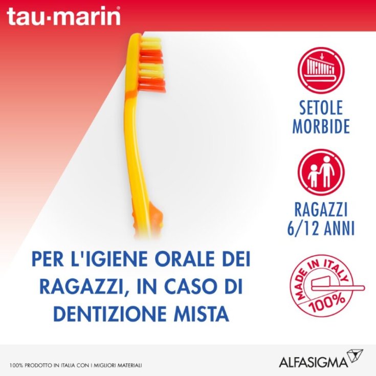 Tau Marin&reg; Spazzolino Baby Joy Setole Morbide 6-12 Anni - Colori Assortiti