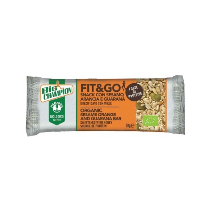 BioChampion Fit&go Snack Con Sesamo Arancia E Guaran&agrave; Probios 30g
