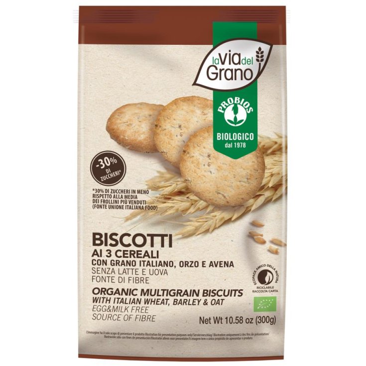 La Via Del Grano Biscotti Ai Tre Cereali Probios 300g