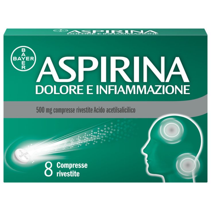 Aspirina Dolore e Infiammazione 500mg per Dolori Muscolari 8 Cpr