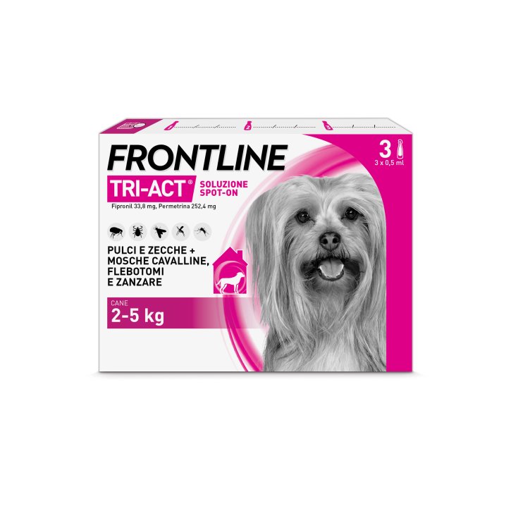 Frontline Tri-Act Cani (2-5Kg), 3 Pipette Antiparassitarie
