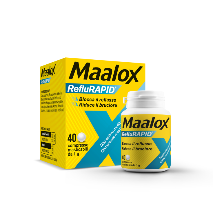 Sanofi Maalox RefluRAPID Senza Glutine Senza Lattosio 40 Compresse Masticabili