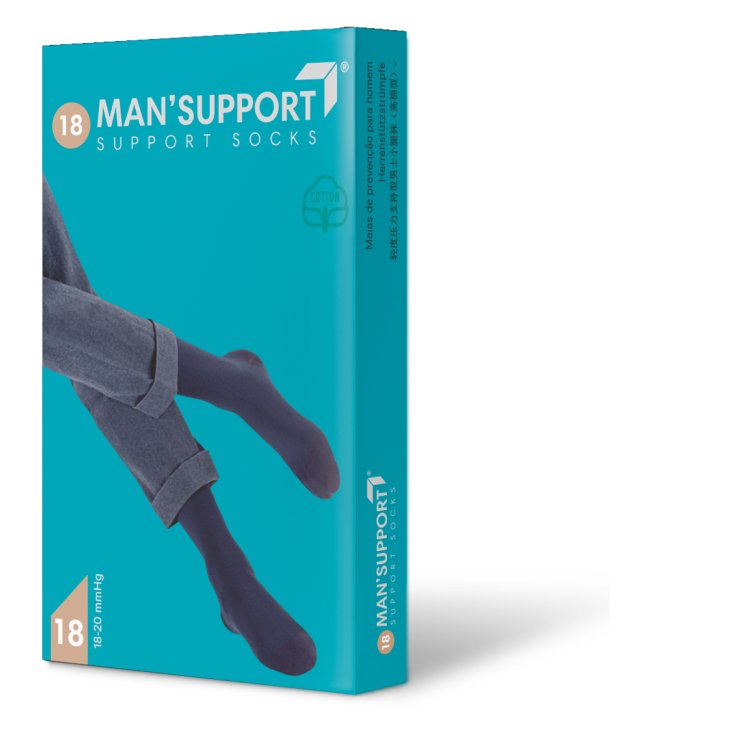 Man Support Cotton 18 Gambaletto Blu 2 GloriaMed&reg;