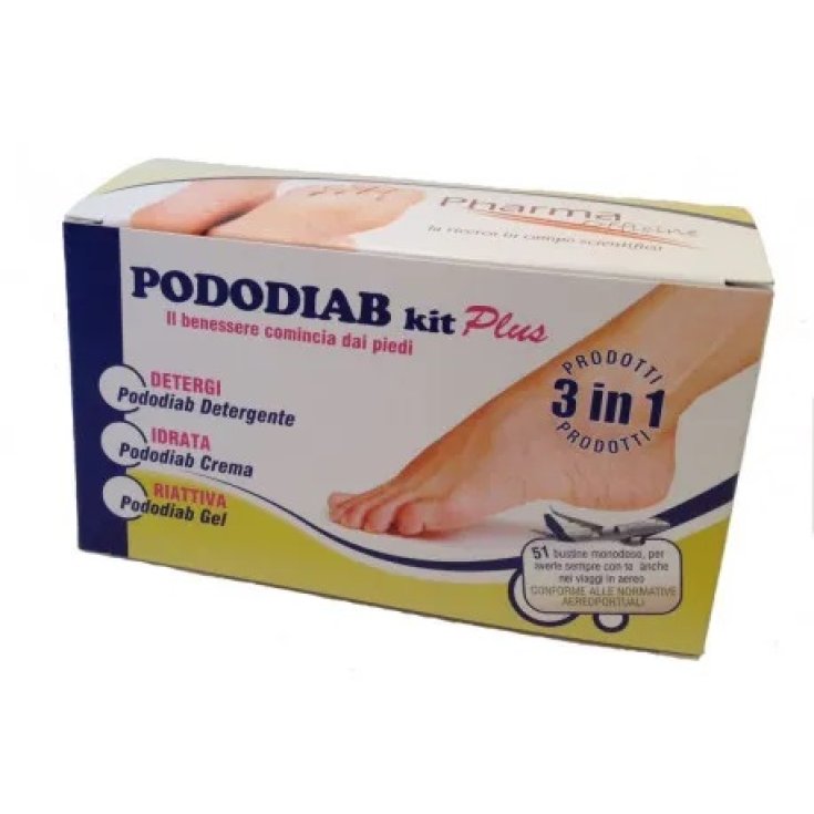 Pododiab Kit Plus 3in1 Detergente + Crema + Gel