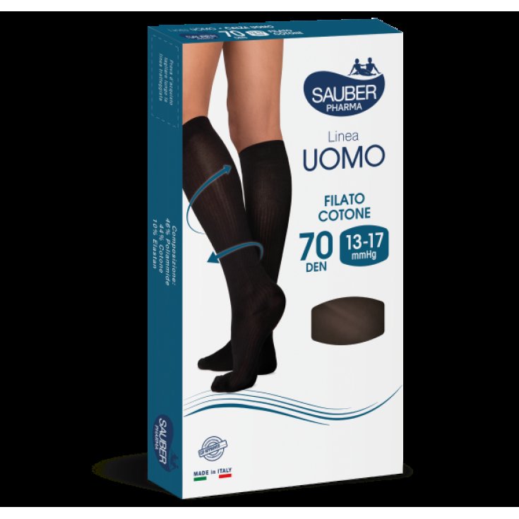 Linea Uomo 70D Calza Cotone Blu Tg.L/XL Sauber