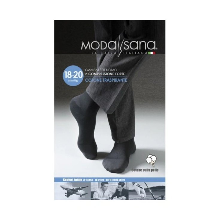 Gambaletto 18-20 Cotone Traspirante Blu L Modasana&reg; 1 Paio