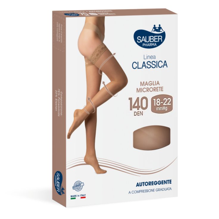 Linea Classica 140D Autoreggente&nbsp;Nero Tg.2&nbsp;Sauber
