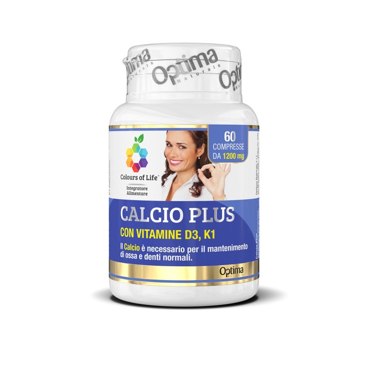 Calcio Plus Con Vitamine D3 E K1 Colours Of Life Optima Naturals 60 Compresse