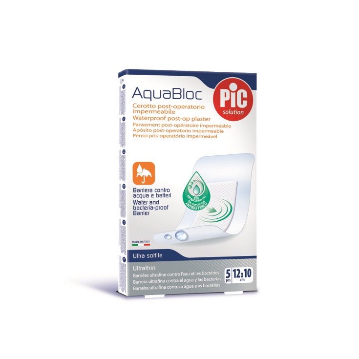 AquaBloc Cerotto Post Operatorio 12x10cm PIC 5 Pezzi