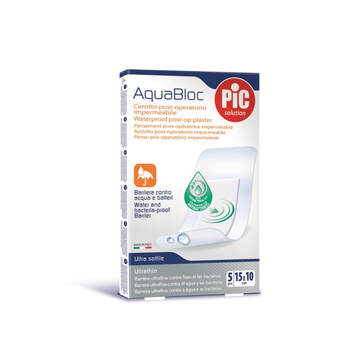 AquaBloc Cerotto Post Operatorio 10x15cm PIC 5 Pezzi