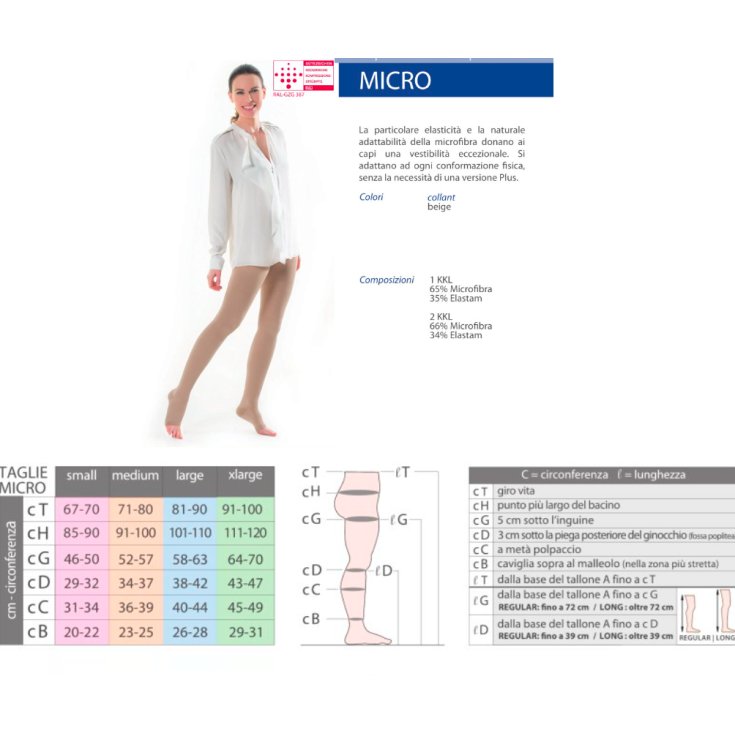 Collant Micro KKL1 P.Chiusa Beige Tg.S Regular Kàmila