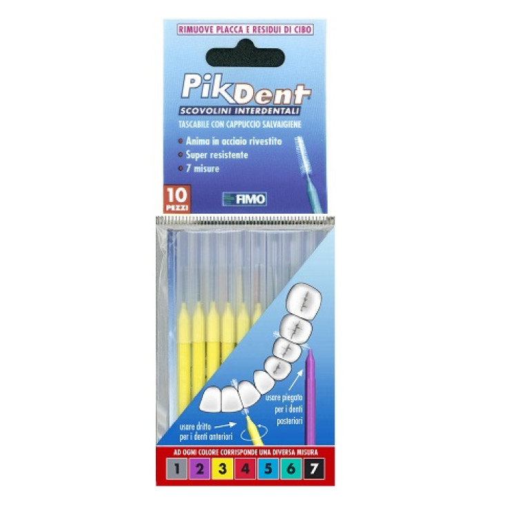 Pikdent Stuzzicolino 3 Giallo Fimo 10 Pezzi