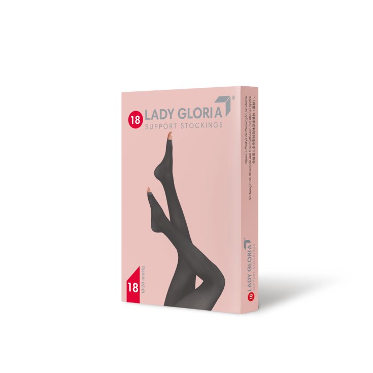 Ladygloria 18 Collant Punta Aperta Nero 2 GloriaMed&reg; 1 Paio