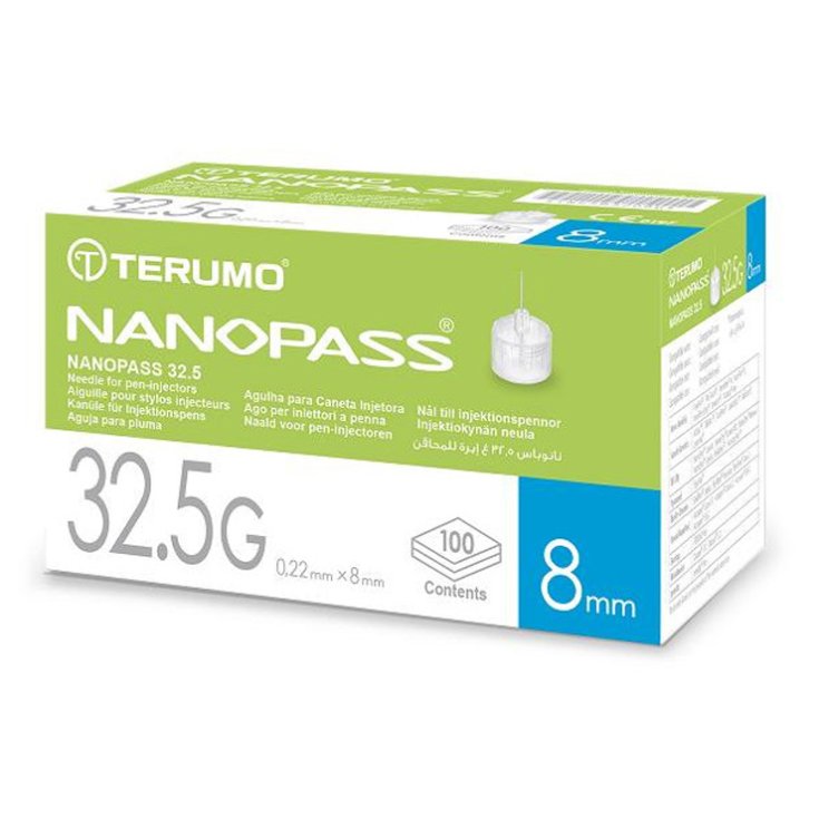 Ago Nanopass&reg; G32,5 8mm TERUMO&reg; 100 Pezzi