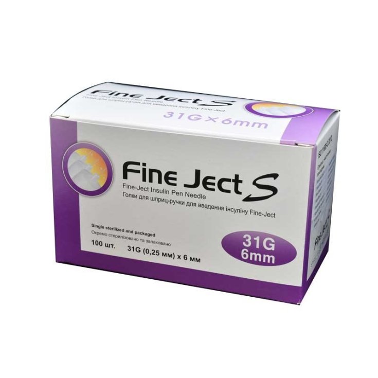 Aghi per Insulina 31G x 6mm Fine Ject S 100 Pezzi