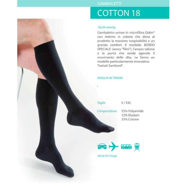 Gambaletto Cotton 18 Unisex&nbsp;Nero Tg.XL&nbsp;K&agrave;mila