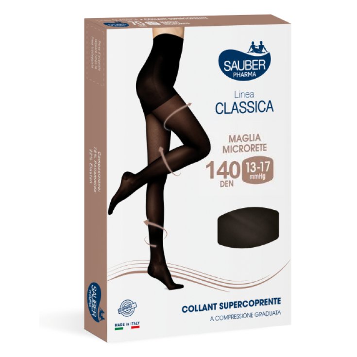 Linea Classica 140D Collant Supercoprente Nero Tg.4&nbsp;Sauber