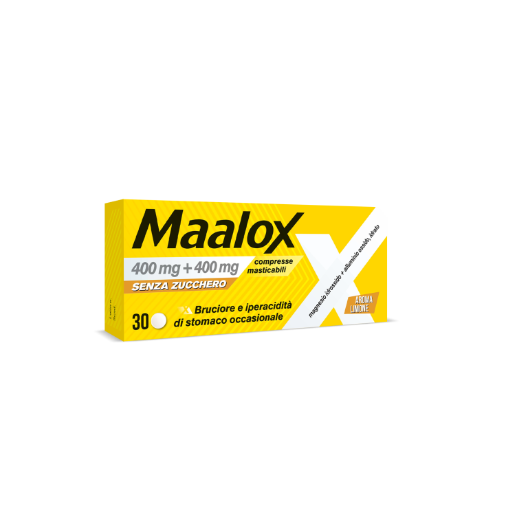 Sanofi Maalox 400 mg + 400 mg  30 Compresse Masticabili Senza Zucchero