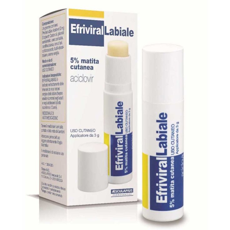 Efrivirallabiale 5% Matita Cutanea Aesculapius Farmaceutici 3g