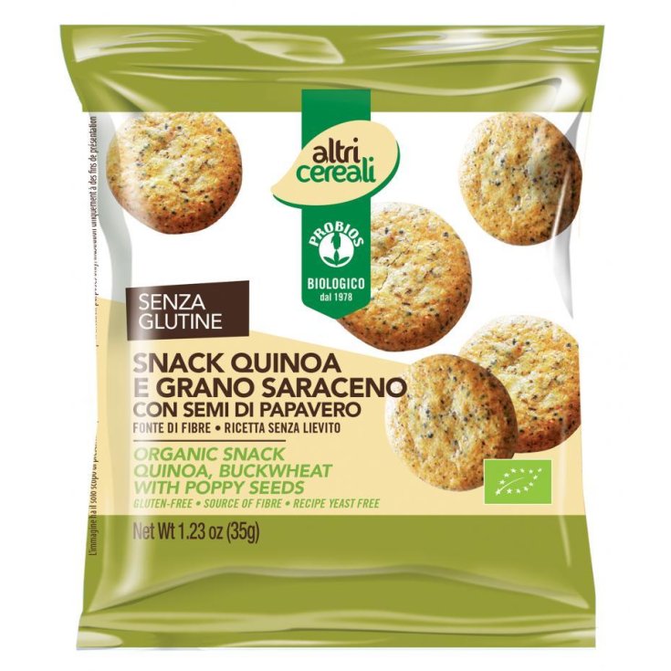 Snack Quinoa e Grano Saraceno con Semi di Papavero Altri Cereali 35g