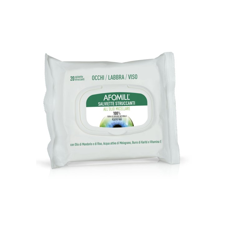 Afomill&reg; Salviette Struccanti All'Olio Micellare MONTEFARMACO 20 Pezzi