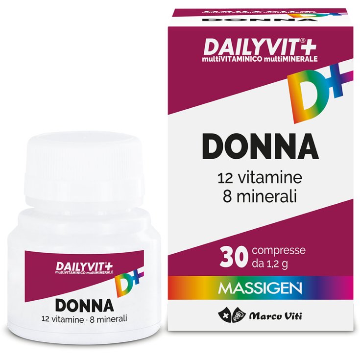 Donna 12 Vitamine 8 Minerali Daylivit+ Massigen 30 Compresse Donna 12 Vitamine 8 Minerali Daylivit+ Massigen 30 Compresse