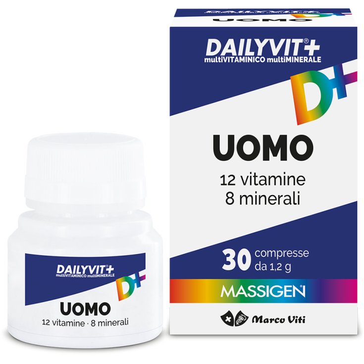 Uomo 12 Vitamine 8 Minerali Daylivit+ Massigen 30 Compresse