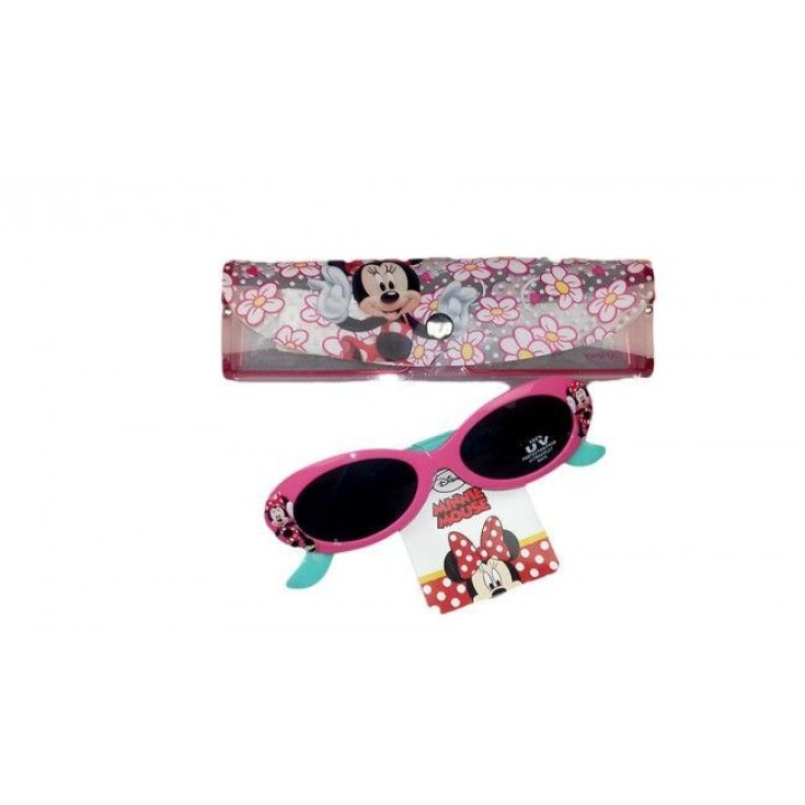 Occhiali Da Sole Bimba Bambina Fucsia Disney Minnie Con Custodia 1 Set