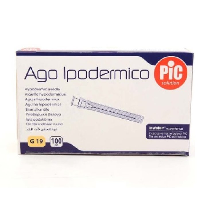 Ago Ipodermico G19&nbsp;x 25mm Luer Lock&nbsp;PIC 100 Pezzi