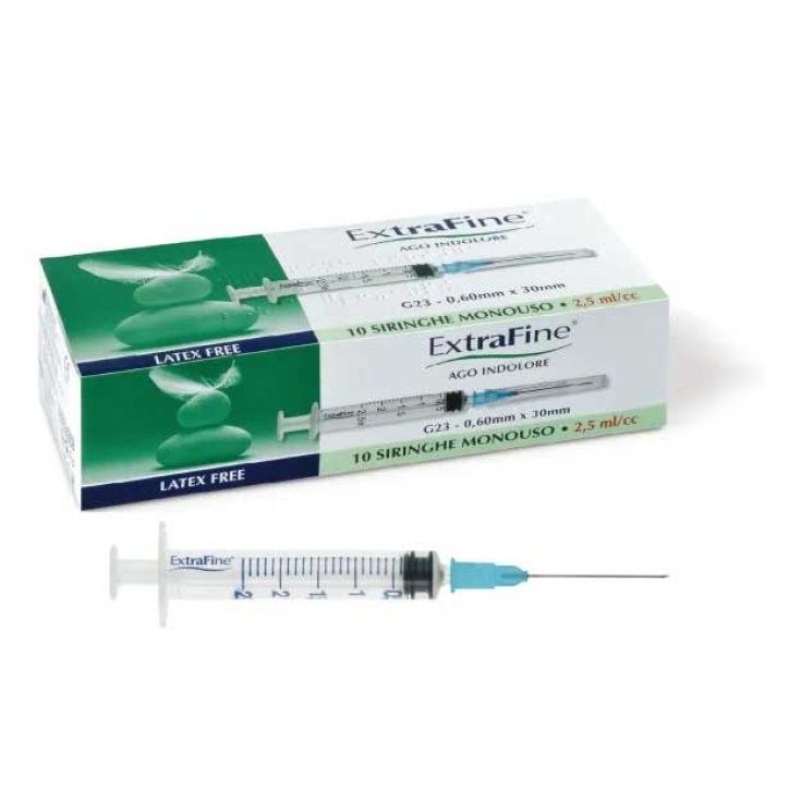 Extrafine Siringhe Ipodermiche 2,5cc G23 10 Pezzi