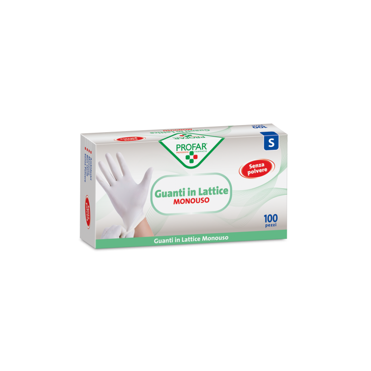 Guanti in Lattice Senza Polvere S PROFAR&reg; 100 Pezzi