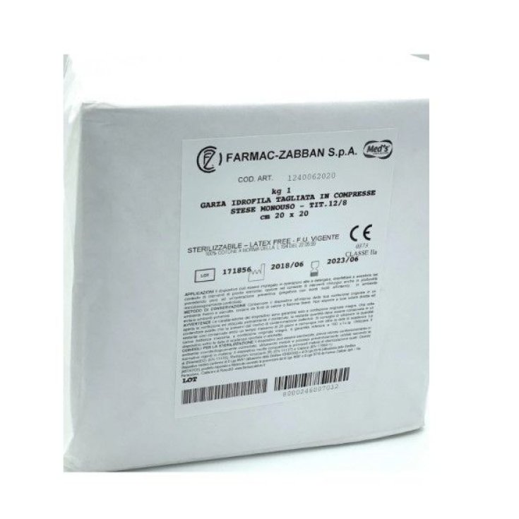 Med'S Garza Compressa 12/8 Filato 32/40 20x20cm Farmac-Zabban 1kg