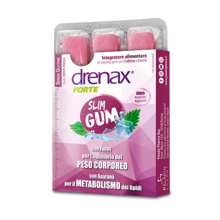 Drenax Slim Gum Dimagrante Paladin Pharma 9 Pezzi Drenax Slim Gum Dimagrante Paladin Pharma 9 Pezzi