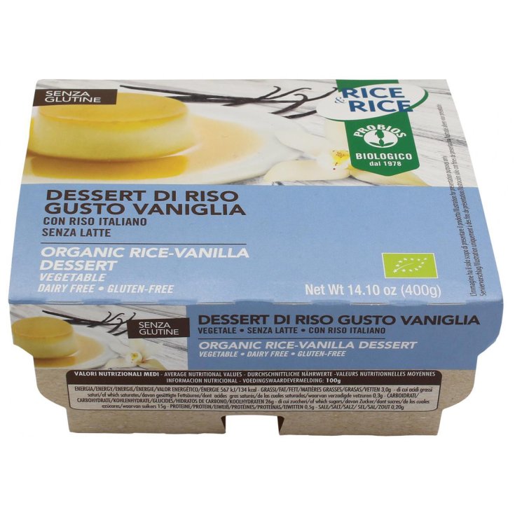 Rice&Rice Dessert Di Riso Gusto Vaniglia Probios 4x100g