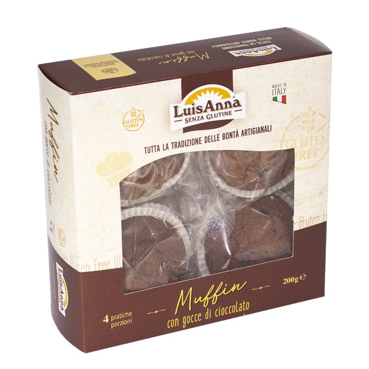 Muffin Con Gocce Di Cioccolato Luisanna&reg; 4 Pezzi 200g